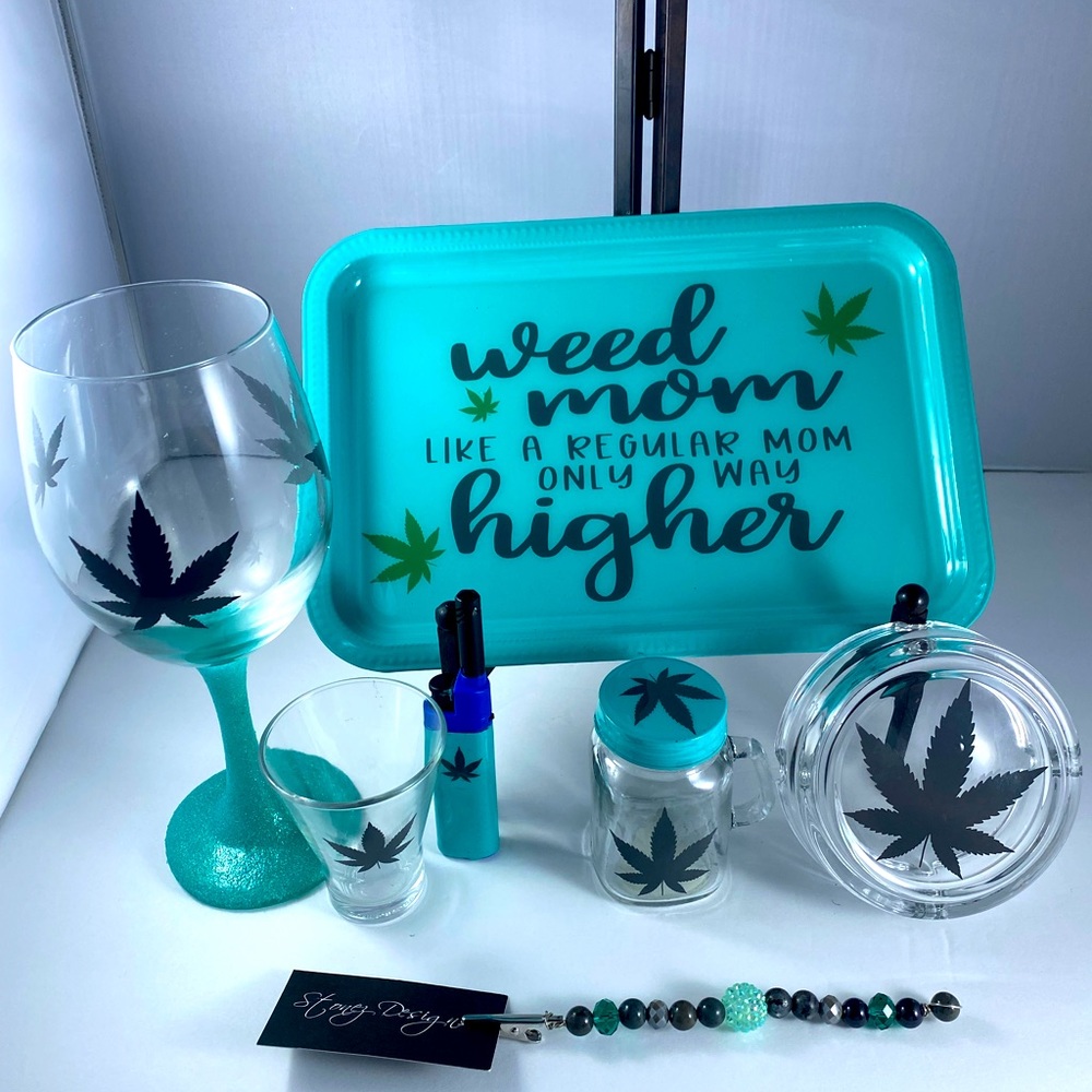 Rolling tray set gift bundle